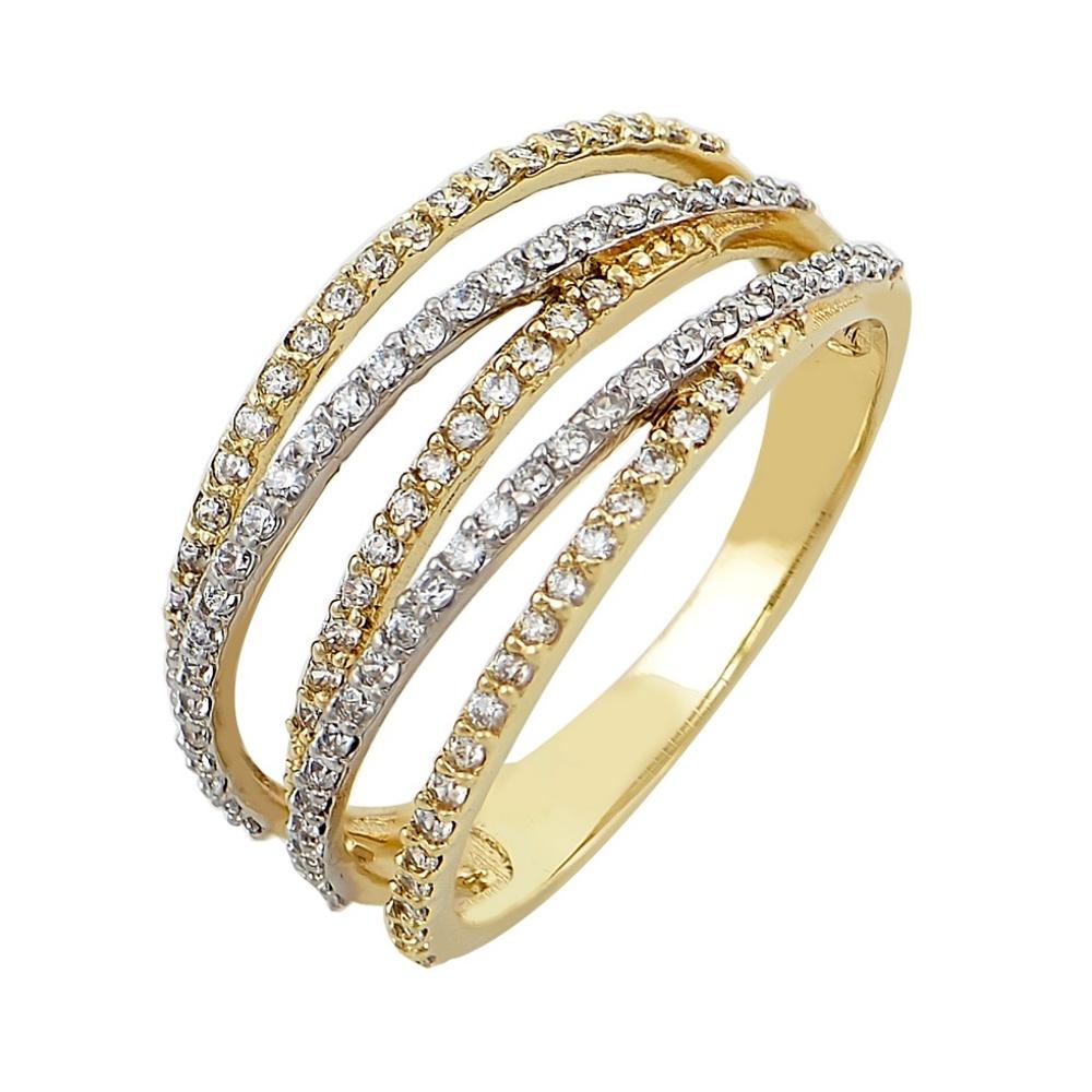 RING Full Stones SENZIO Yellow Gold K14 with Zircon Stones DMH885YW.K14