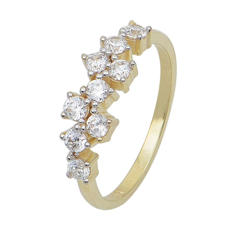 RING Full Stones SENZIO Yellow Gold K14 with Zircon Stones DR898Y.K14