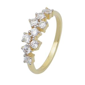 RING Full Stones SENZIO Yellow Gold K14 with Zircon Stones DR898Y.K14 - 47211