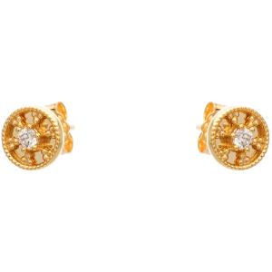ΣΚΟΥΛΑΡΙΚΙΑ Byzantine Collection Κίτρινο Χρυσό 14K με Πέτρες Ζιργκόν ME0154 - 22749