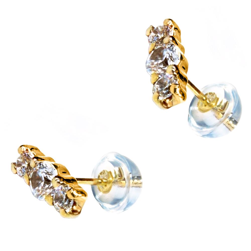 EARRINGS Fullstone Yellow Gold K9 with Zircon Stones 3DSC.0049