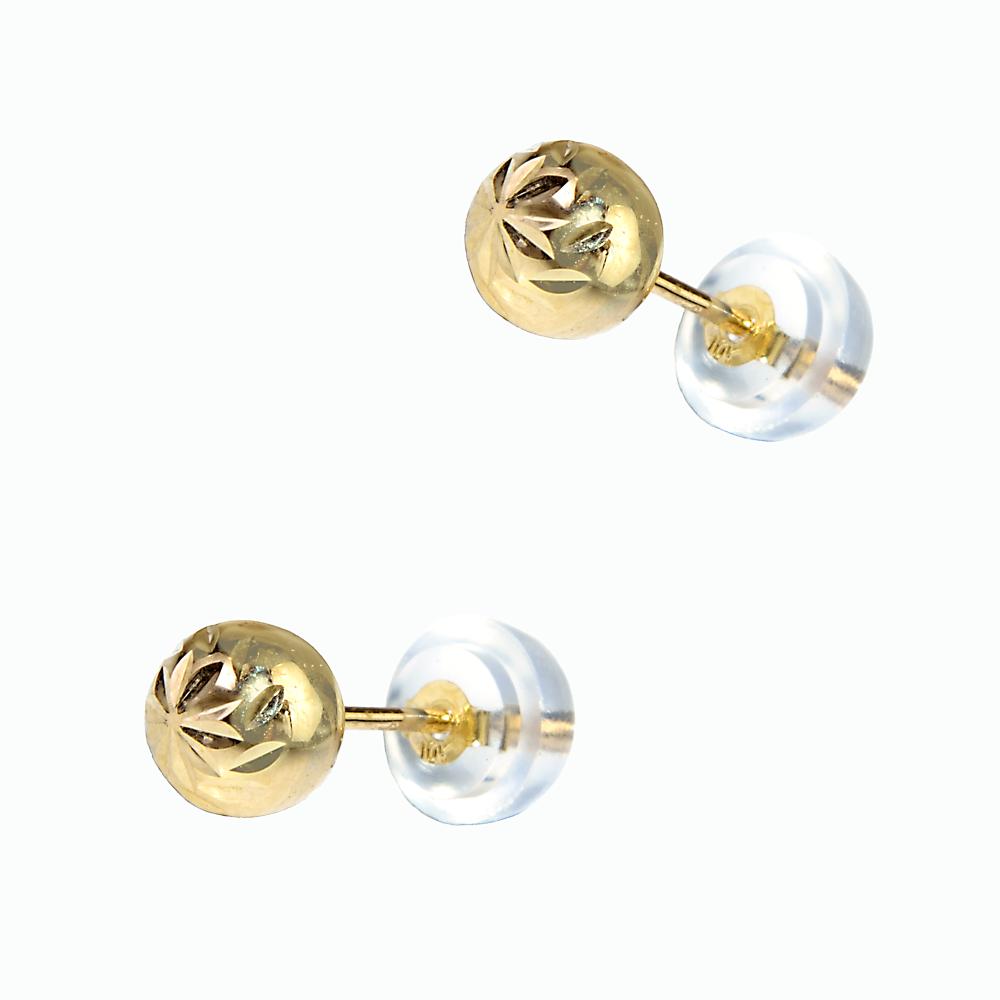 EARRINGS Balls Design SENZIO K9 Yellow Gold 3DSC.0065A