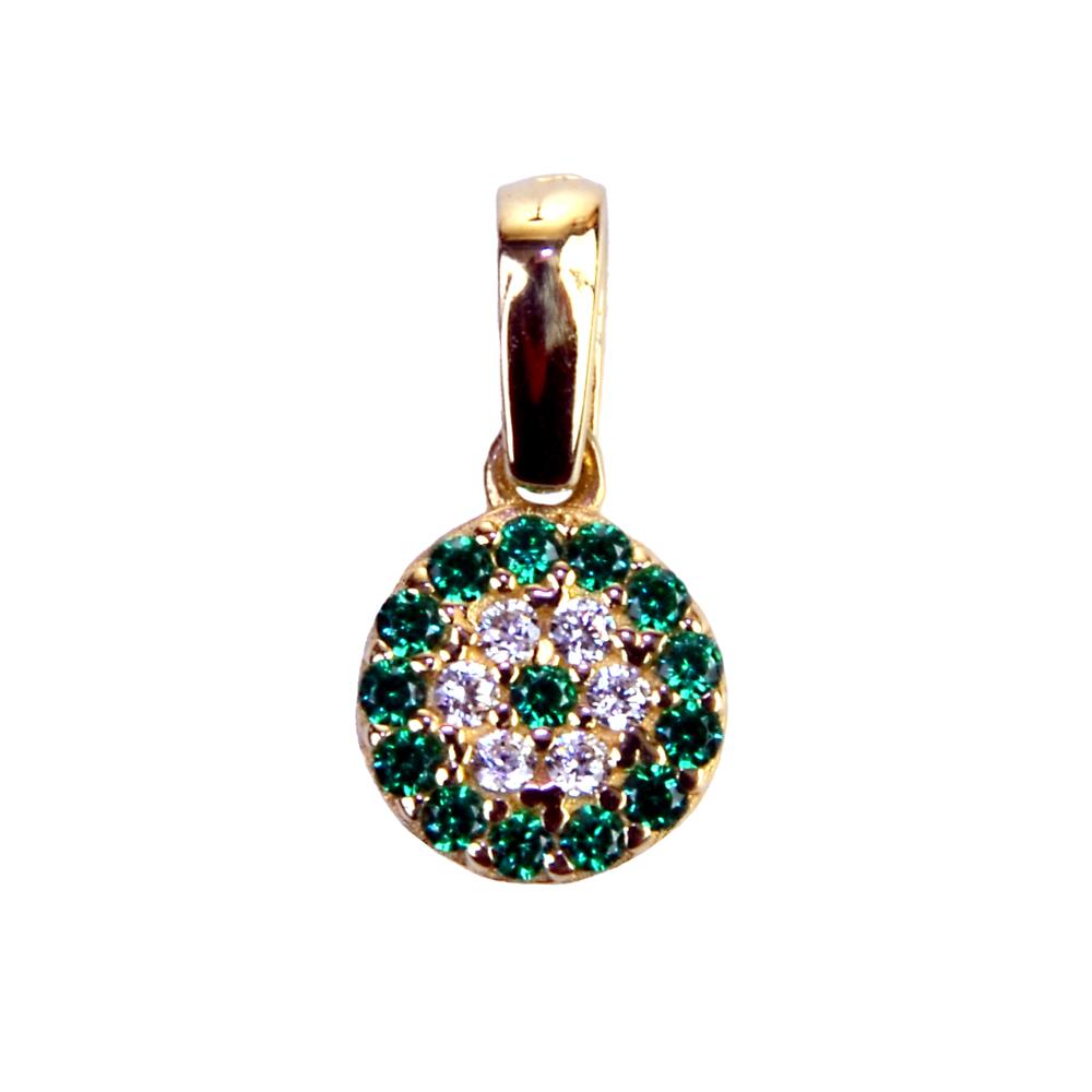 PENDANT Eye Full Stones SENZIO Collection K9 Yellow Gold with Zircon Stones 3DSC.0101