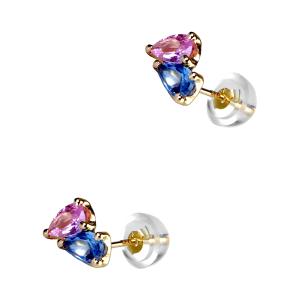 EARRINGS SENZIO Collection Yellow Gold K9 with Zircon Stones 3DSC.0105A - 55474