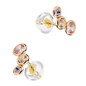 EARRINGS Fullstone Yellow Gold K9 with Zircon Stones 3DSC.0130A - 55557