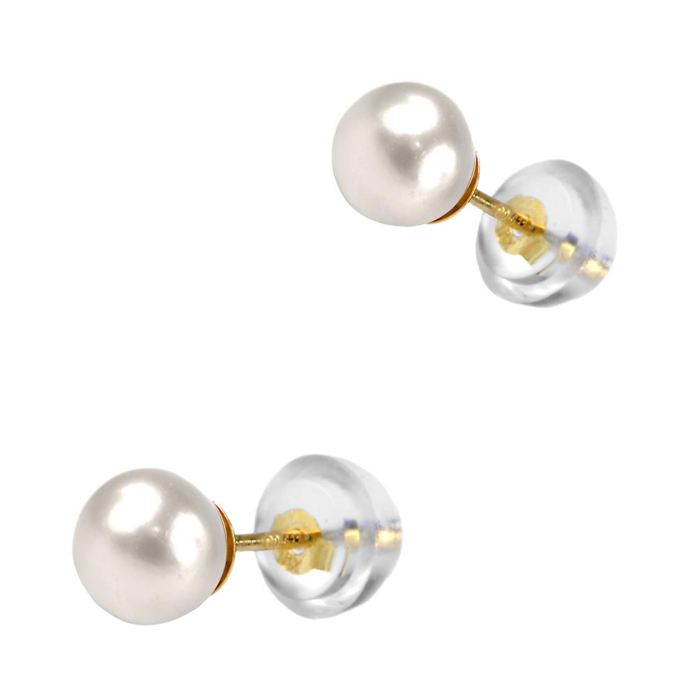 EARRINGS with Pearl on K9 Yellow Gold Base 3DSC.0131A