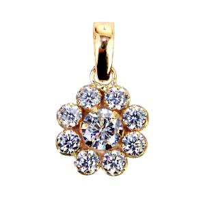 PENDANT Halo SENZIO Collection K14 Yellow Gold with Zircon Stones 5DSC.0138A - 55584