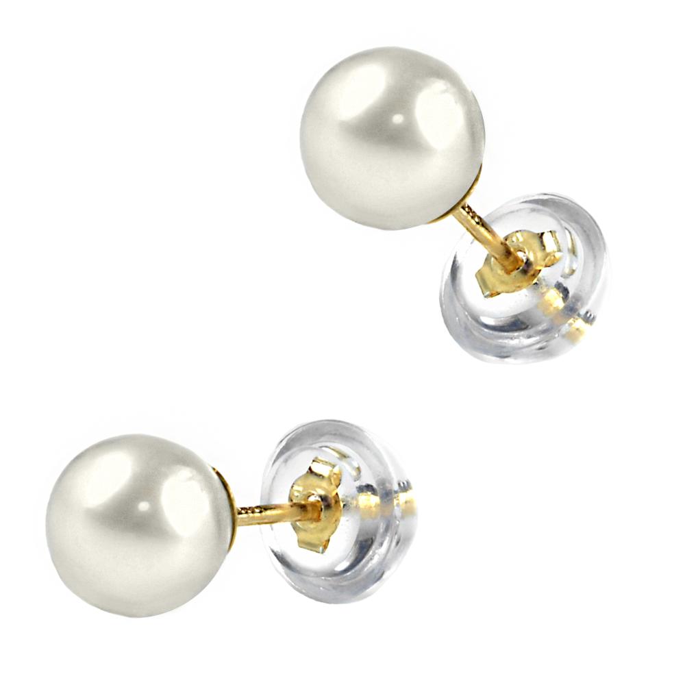 EARRINGS with Pearl on K14 Yellow Gold Base 5DSC.0145A