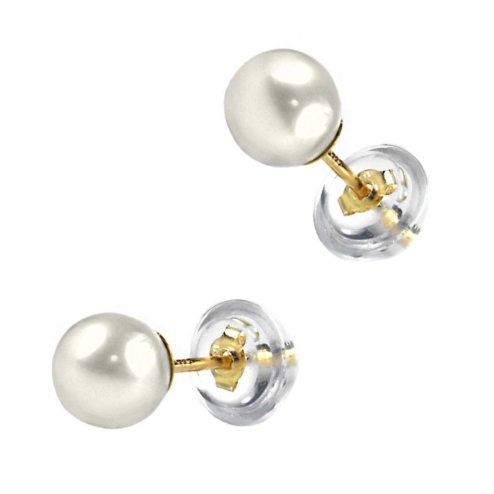 EARRINGS with Pearl on K14 Yellow Gold Base 5DSC.0149A