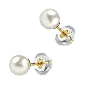 EARRINGS with Pearl on K14 Yellow Gold Base 5DSC.0149A - 55601