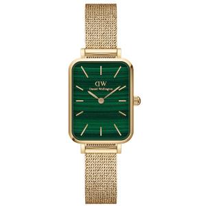 DANIEL WELLINGTON  Quadro Pressed Evergold Emerald Dial 20 x 26mm Gold Stainless Steel Mesh Bracelet DW00100561 - 50150