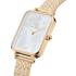 DANIEL WELLINGTON  Quadro Lumine Pressed Piano White Pearl Dial 20 x 26mm Gold Stainless Steel Mesh Bracelet DW00100582 - 1