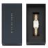 DANIEL WELLINGTON  Quadro Lumine Pressed Piano White Pearl Dial 20 x 26mm Gold Stainless Steel Mesh Bracelet DW00100582 - 3