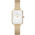 DANIEL WELLINGTON  Quadro Lumine Pressed Piano White Pearl Dial 20 x 26mm Gold Stainless Steel Mesh Bracelet DW00100582 - 0