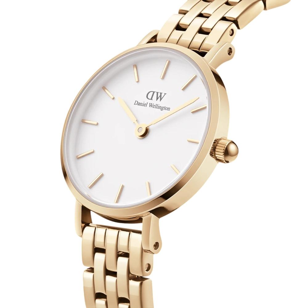DANIEL WELLINGTON Petite White Dial 28mm Gold Stainless Steel Bracelet DW00100614