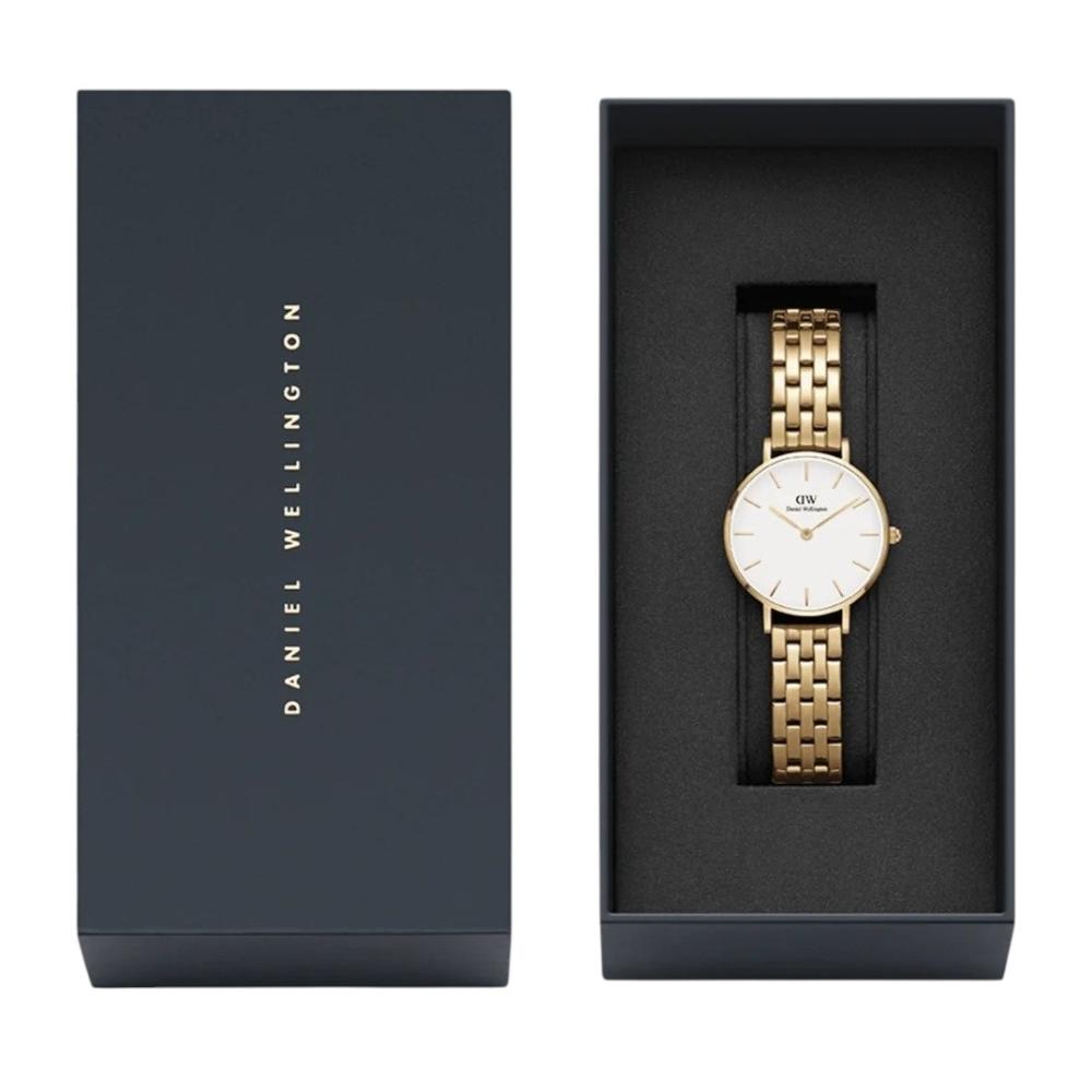 DANIEL WELLINGTON Petite White Dial 28mm Gold Stainless Steel Bracelet DW00100614
