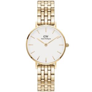 DANIEL WELLINGTON Petite White Dial 28mm Gold Stainless Steel Bracelet DW00100614 - 60428