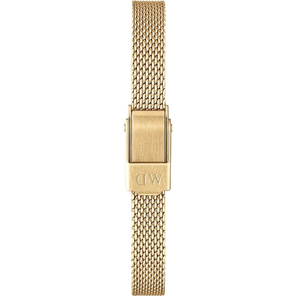 DANIEL WELLINGTON Quadro Mini Evergold Champagne Dial 15.4x18.2mm Gold Stainless Steel Mesh Bracelet DW00100656