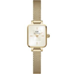 DANIEL WELLINGTON Quadro Mini Evergold Champagne Dial 15.4x18.2mm Gold Stainless Steel Mesh Bracelet DW00100656 - 51196