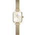 DANIEL WELLINGTON Quadro Mini Evergold Champagne Dial 15.4x18.2mm Gold Stainless Steel Mesh Bracelet DW00100656 - 0