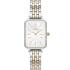 DANIEL WELLINGTON Quadro Lumine Bezel Crystlas White Pearl Dial 20x26mm Two Tone Gold Stainless Steel Bracelet DW00100671 - 0