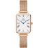 DANIEL WELLINGTON Quadro Roman Numerals Melrose White Dial 20 x 26mm Rose Gold Stainless Steel Mesh Bracelet DW00100687 - 0