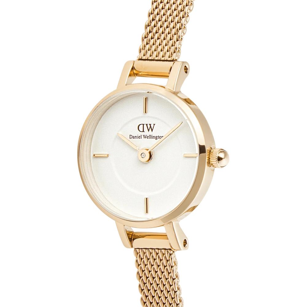 DANIEL WELLINGTON  Petite Mini Evergold White Dial 19mm Gold Stainless Steel Mesh Bracelet  DW00100745