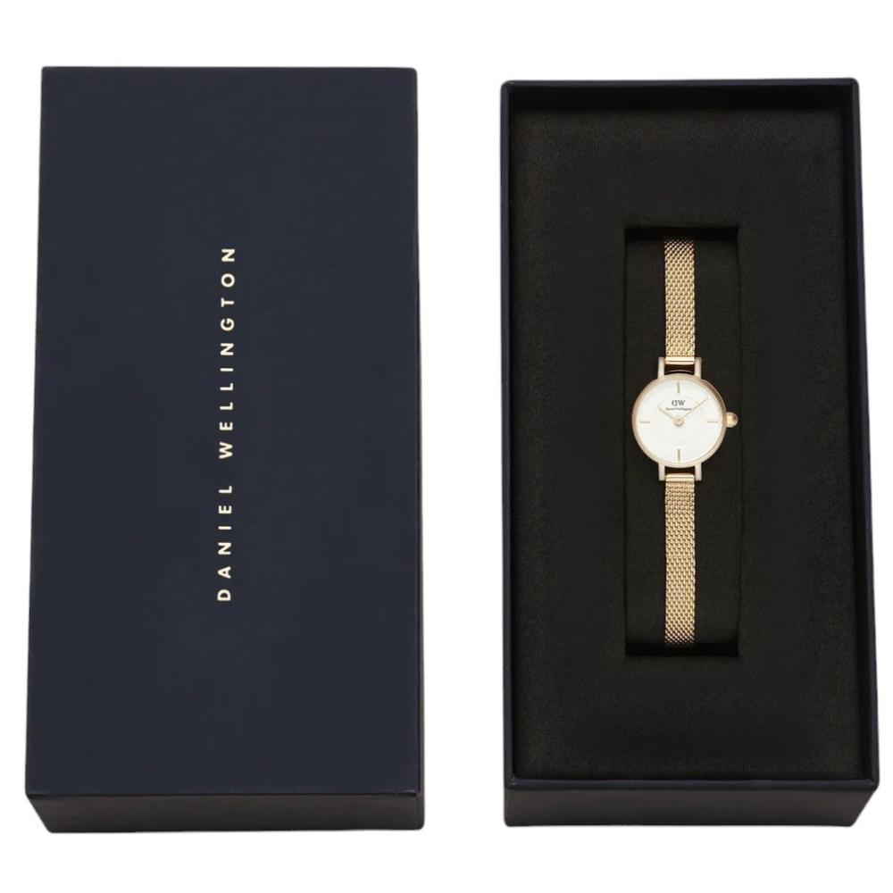 DANIEL WELLINGTON  Petite Mini Evergold White Dial 19mm Gold Stainless Steel Mesh Bracelet  DW00100745 - 7