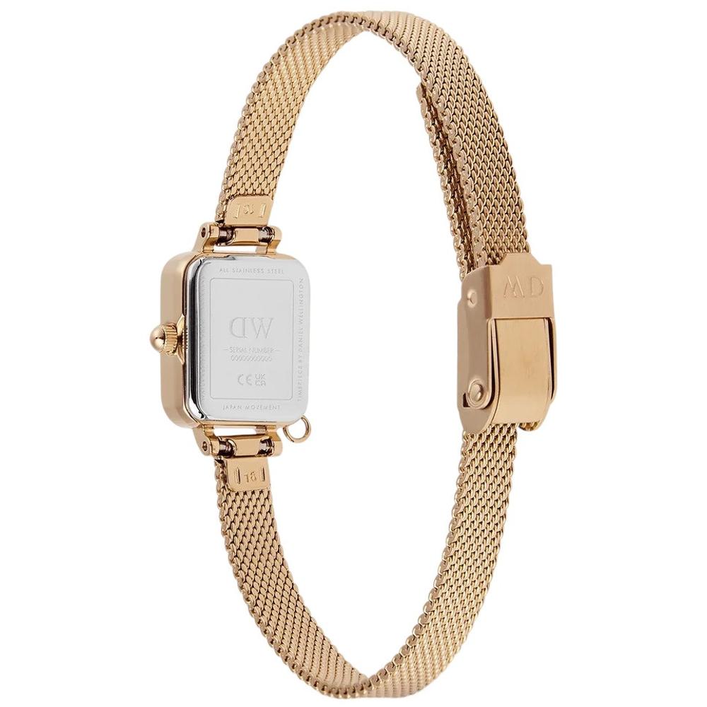 DANIEL WELLINGTON  Quadro Mini Crystal Zodiac Evergold Black Pearl Dial 15.4 x 18.2mm Gold Stainless Steel Mesh Bracelet DW00100752