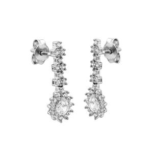 EARRINGS SENZIO Collection in White Gold K14 with Zircon EA.ZT847 - 37189