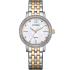 CITIZEN Lady's Elegant Crystals Collection Quartz White Pearl Dial 31.2mm Two Tone Gold Stainless Steel Bracelet EL3106-59D - 0
