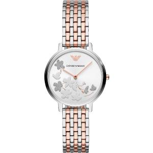 EMPORIO ARMANI Kappa Three Hands 32mm Two Tone Rose Gold & Stainless Steel Bracelet AR11113 - 3392