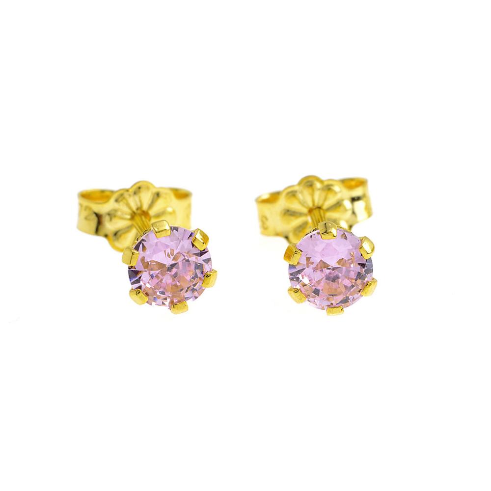 EARRINGS SENZIO Yellow Gold K9 with Zircon Stones ER0046