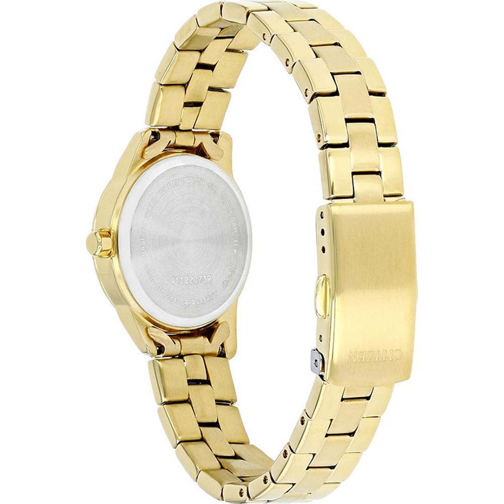 CITIZEN Elegance White Pearl Dial 28mm Gold Stainless Steel Bracelet EU6072-56D