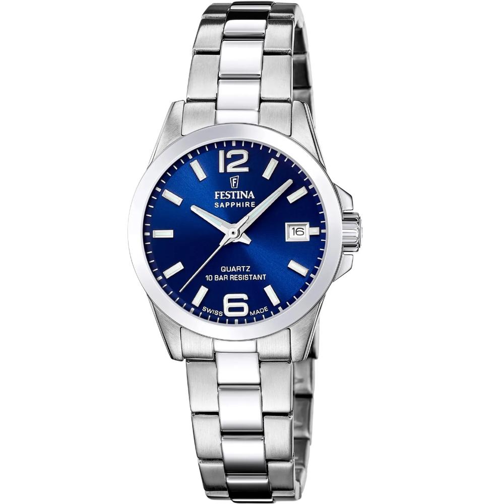 FESTINA Swiss Women's Classic Blue Dial 29.5mm Silver Stainless Steel Bracelet F20049/5