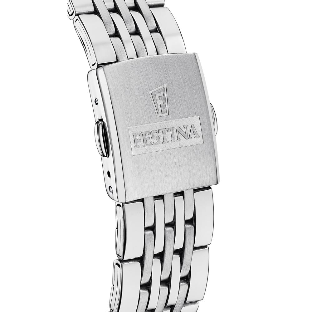 FESTINA Timeless Chronograph Black and Silver Dial 41.5mm Silver Stainless Steel Bracelet F20285/A - 2