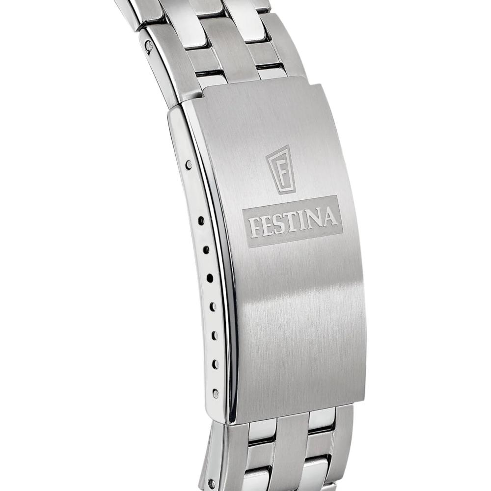 FESTINA Classic Blue Dial 41mm Silver Stainless Steel Bracelet F20357/C