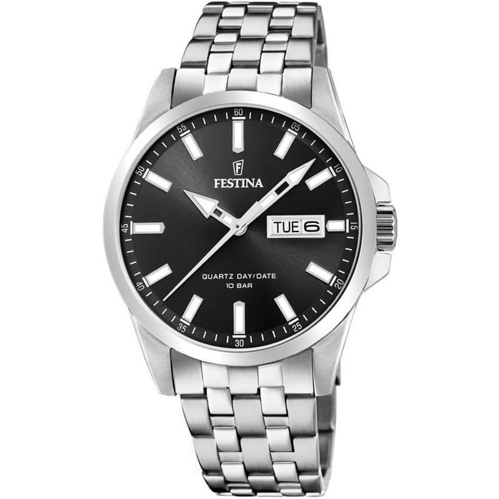 FESTINA Classic Black Dial 41mm Silver Stainless Steel Bracelet F20357/4