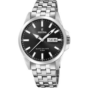 FESTINA Classic Black Dial 41mm Silver Stainless Steel Bracelet F20357/4 - 6267