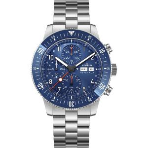 FORTIS Novonaut N-42 Chronograph Automatic Cobalt Blue Dial 42mm Silver Stainless Steel Bracelet F2040012 - 44046