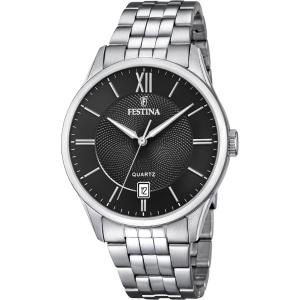 FESTINA Classic Black Dial 43mm Silver Stainless Steel Bracelet F20425/3 - 6629