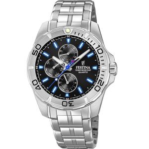 FESTINA Sport Multifunction Black Dial 43mm Silver Stainless Steel Bracelet F20445/6 - 49483