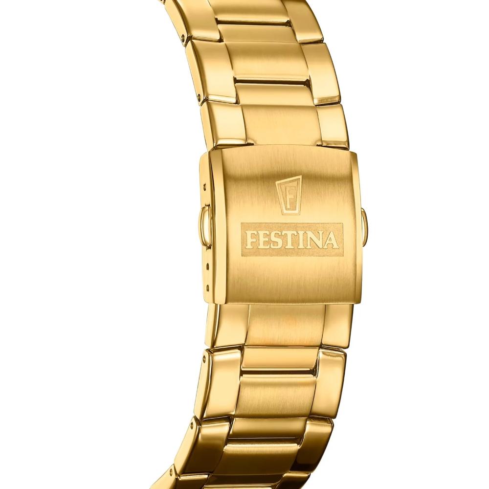 FESTINA Timeless Chronograph Blue Dial 45mm Gold Stainless Steel Bracelet F20541/2