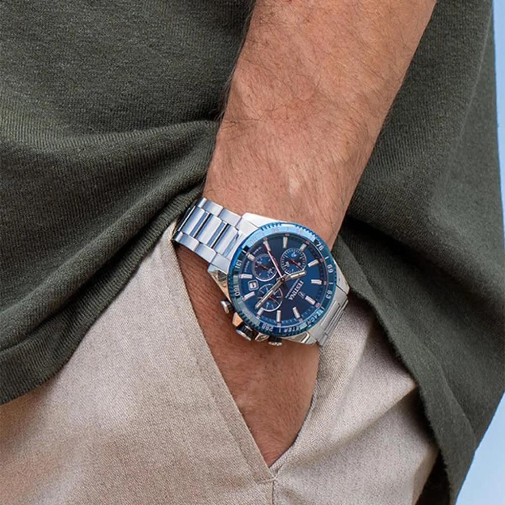 FESTINA Timeless Chronograph Blue 45mm Silver Stainless Steel Bracelet F20560/2