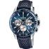 FESTINA Timeless Chronograph Blue Silver Dial 45mm Silver Stainless Steel Blue Leather Strap F20561/2 - 0