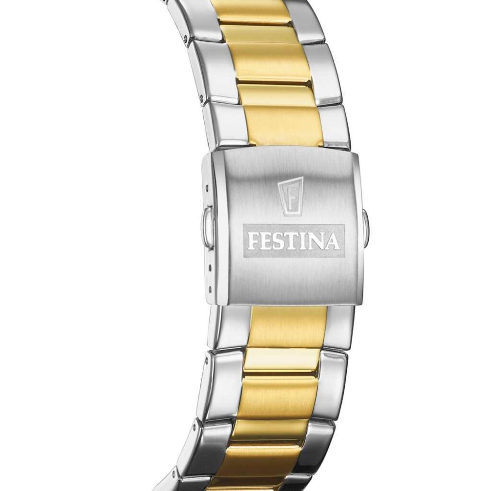 FESTINA Timeless Chronograph Gold Dial 45mm Two Tone Gold Stainless Steel Bracelet F20562/1