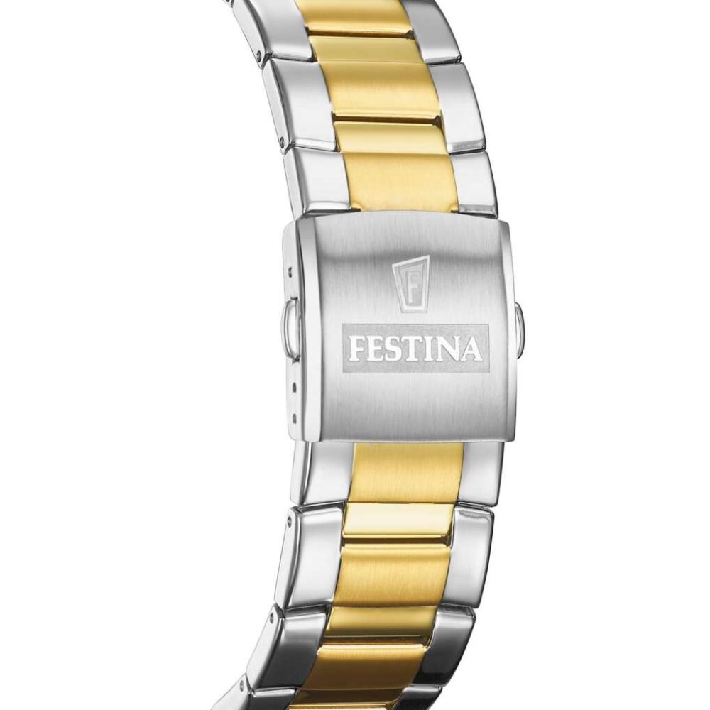 FESTINA Timeless Chronograph Blue Dial 45mm Two Tone Gold Stainless Steel Bracelet F20562/2