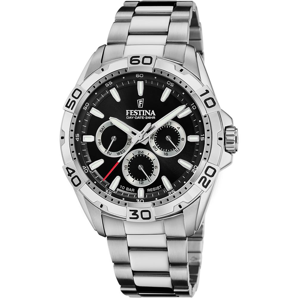 FESTINA Sport Multifunction Black Dial 44.7mm Silver Stainless Steel Bracelet F20623/4