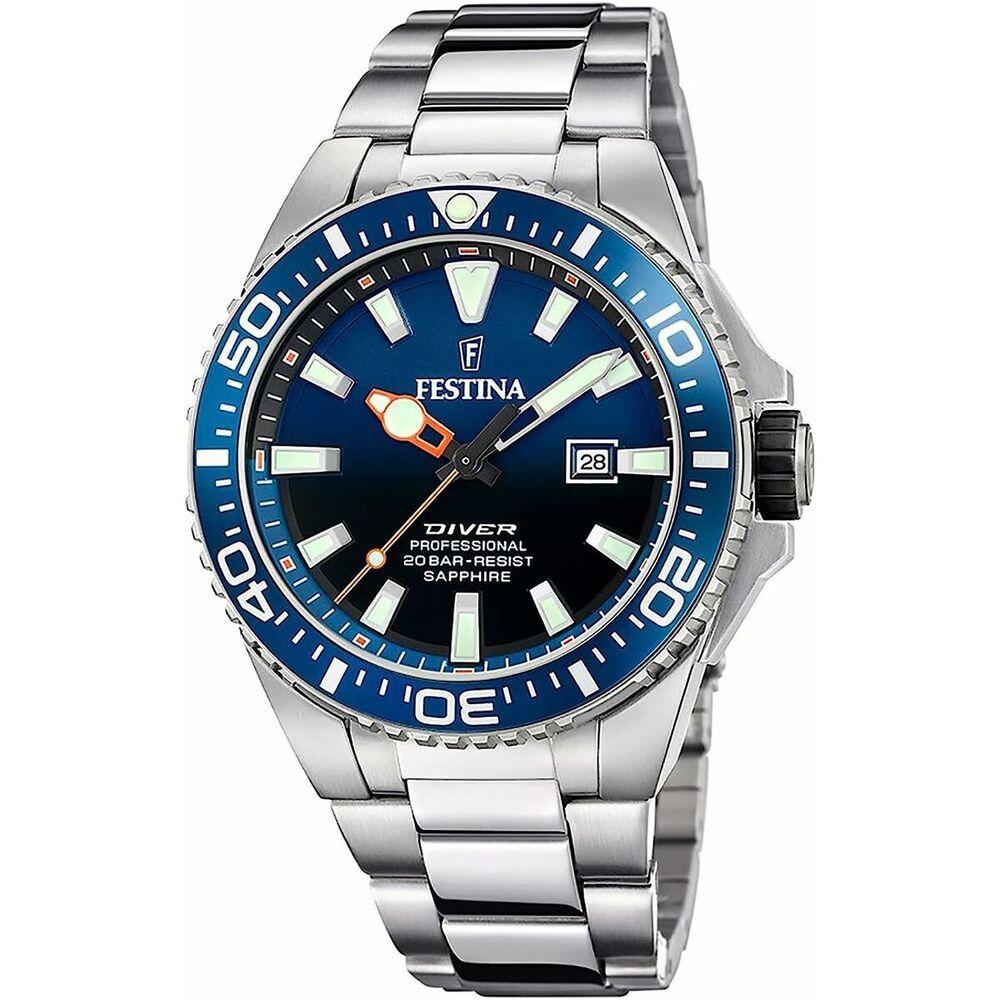FESTINA Diver Professional Blue Dial 45.7mm Silver Stainless Steel Bracelet F20663/1