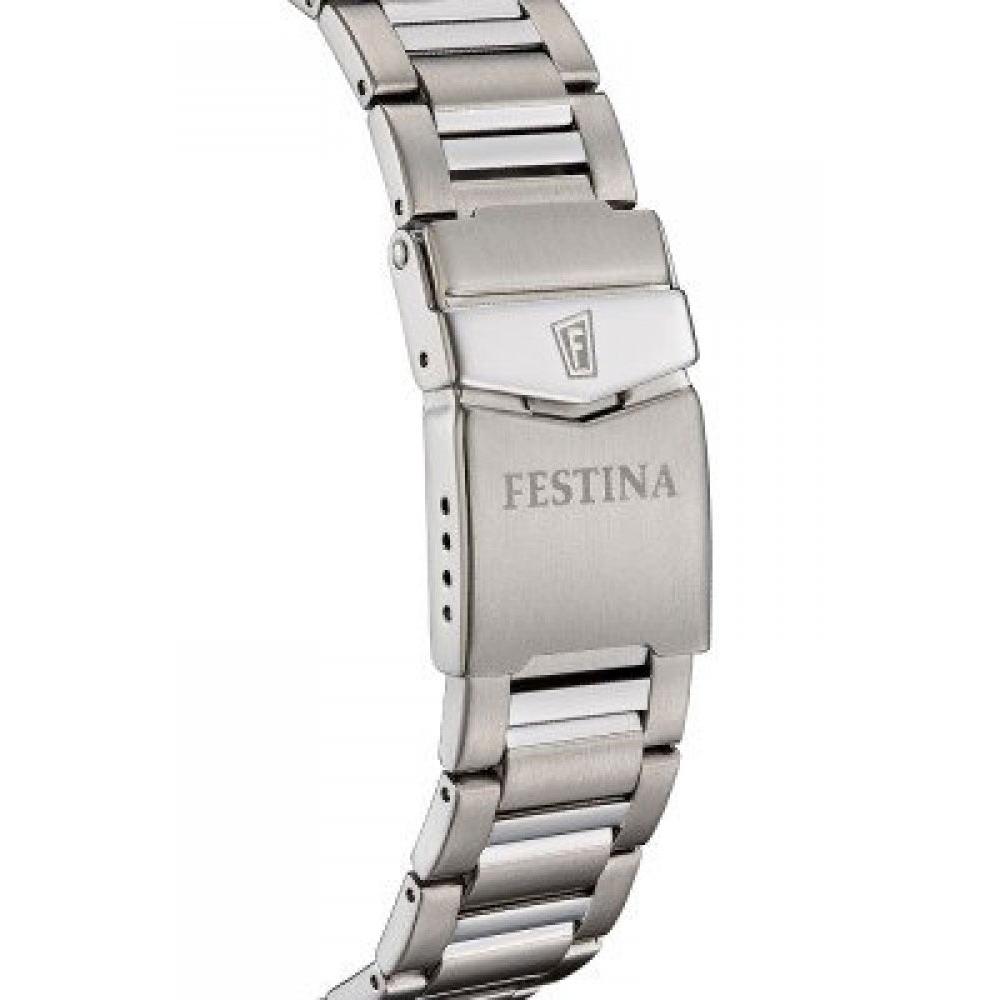 FESTINA Timeless Titanium Blue Dial 43mm Silver Titanium Bracelet F20698/2